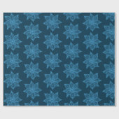 Papier Cadeau Bleu sur bleu prussien Sketchy Flowers (Plat)