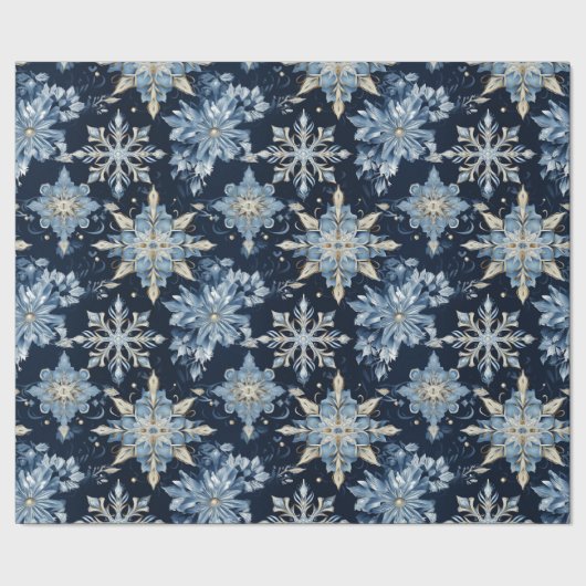 Papier Cadeau Bleu sur les flocons de neige bijoux bleus (Couture)