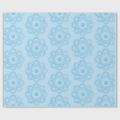 Papier Cadeau Bleu sur les symboles d'atmosphère bleu clair (Plat)