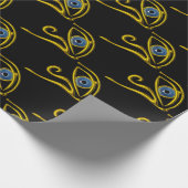 Papier Cadeau BLEU TALISMAN/ HORUS EYE Motif noir or (Coin)