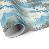 Papier Cadeau Bleu tendance cool (Coin rond)
