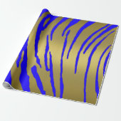 Papier Cadeau Bleu Tigre Or (Déroulé)