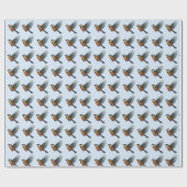 Papier Cadeau bleu Tit bleu (Plat)