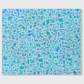 Papier Cadeau Bleu Turquoise Mosaïque Carrelage Moderne Chic (Plat)