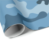 PAPIER CADEAU "BLEU URBAN CAMO" (Coin rond)