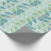 Papier Cadeau Bleu Vert Blanc Abstrait Moderne Triangle Rétro (Coin)