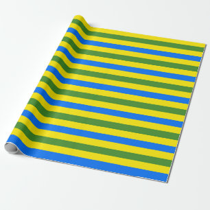Papier Cadeau Bleu vert et jaune