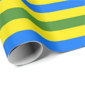 Papier Cadeau Bleu vert et jaune (Coin rond)