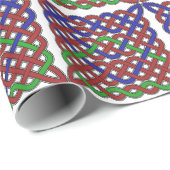 Papier Cadeau Bleu, vert et rouge céleste noeuds (Coin rond)