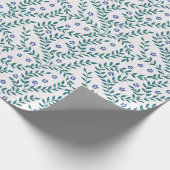 Papier Cadeau bleu vert feuilles (Coin)