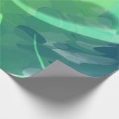 Papier Cadeau Bleu Vert Océan Abstrait (Coin)