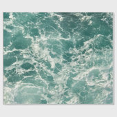Papier Cadeau Bleu vert Ocean Waves Wrapper (Plat)