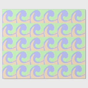 Papier Cadeau Bleu vert ombre fluide marbre boho audacieux motif