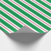 Papier Cadeau Bleu vert rouge Awning Stripe continue (Coin)