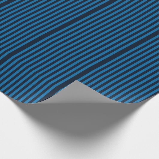 Papier Cadeau Bleu Vertical Stripes Arrière - plan Personnaliser (Coin)
