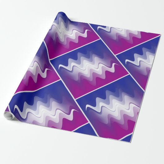 Papier Cadeau Bleu violet blanc (Déroulé)