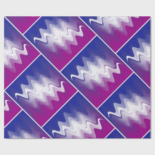 Papier Cadeau Bleu violet blanc (Plat)