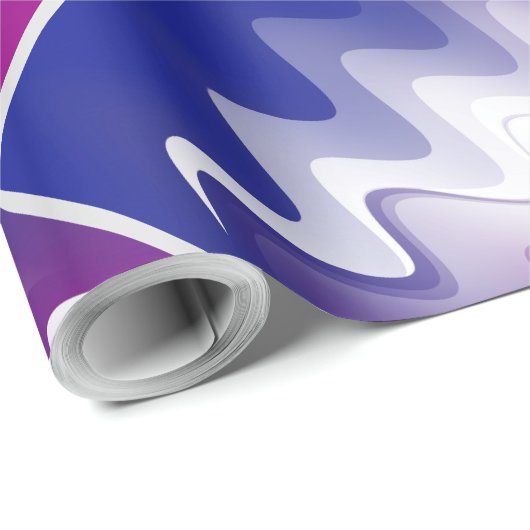 Papier Cadeau Bleu violet blanc (Coin rond)