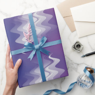 Papier Cadeau Bleu violet blanc