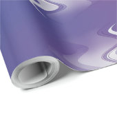 Papier Cadeau Bleu violet blanc (Coin rond)