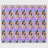 Papier Cadeau bleu violet dire quel papier d'emballage (Plat)