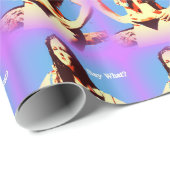 Papier Cadeau bleu violet dire quel papier d'emballage (Coin rond)