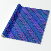 Papier Cadeau Bleu violet géométrique (Déroulé)