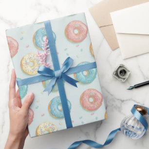Papier Cadeau Bleuet Monnaie Vert rose et jaune