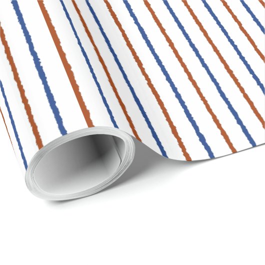 Papier Cadeau Bleus Brown et marine avec lignes inégales (Coin rond)