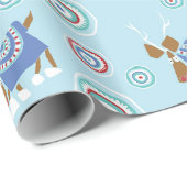 Papier Cadeau Bleus de renne (Coin rond)
