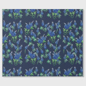Papier Cadeau Bleus du Texas Floral Blue (Plat)