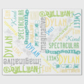 Papier Cadeau Bleus Personnalisé À Chaque Fois (Plat)