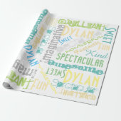 Papier Cadeau Bleus Personnalisé À Chaque Fois (Déroulé)