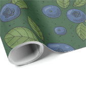 Papier Cadeau Bleus sur vert foncé (Coin rond)