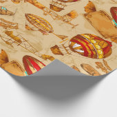 Papier Cadeau Blimage/avion Vintage (Coin)