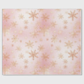Papier Cadeau Bliss de flocon rose et or (Plat)