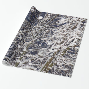 Papier Cadeau Blizzard Arbre Neige Branches couvertes Nature Pho