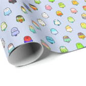 Papier Cadeau Blobs d'oiseaux (Coin rond)