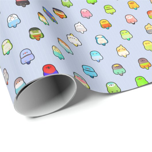 Papier Cadeau Blobs d'oiseaux (Coin rond)