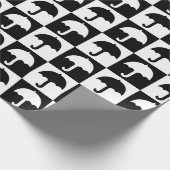Papier Cadeau Bloc À damiers parapluie noir blanc Imprimer (Coin)