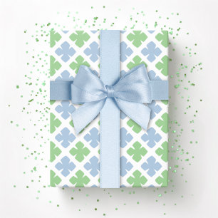 Papier Cadeau Bloc Clover en diamant sur fond ardoise et vert