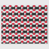 Papier Cadeau Bloc de couleur moderne rouge et noir (Plat)