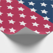 Papier Cadeau Bloc De Couleurs Bleu Et Rouge Avec Étoiles Blanch (Coin)