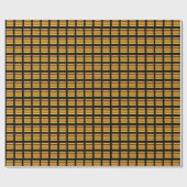 Papier Cadeau Bloc d'or sur papier d'emballage noir (Plat)