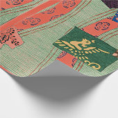 Papier Cadeau BLOC EN BOIS JAPONAIS IMPRIMÉ MOTIF papier à envel (Coin)