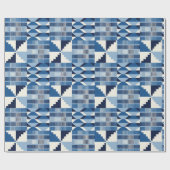 Papier Cadeau Bloc Kente - Indigo doux (Plat)