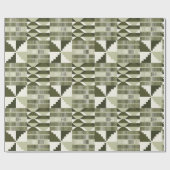 Papier Cadeau Bloc Kente - Olive Héritage (Plat)