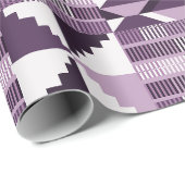Papier Cadeau Bloc Kente - Prune Fumé (Coin rond)