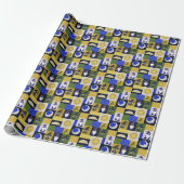 Papier Cadeau Bloc Patchwork (Foyer de Minuit) (Déroulé)