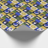 Papier Cadeau Bloc Patchwork (Foyer de Minuit) (Coin)